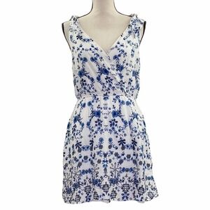 CHARLOTTE Russe White Blue Floral Mini Dress